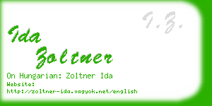 ida zoltner business card